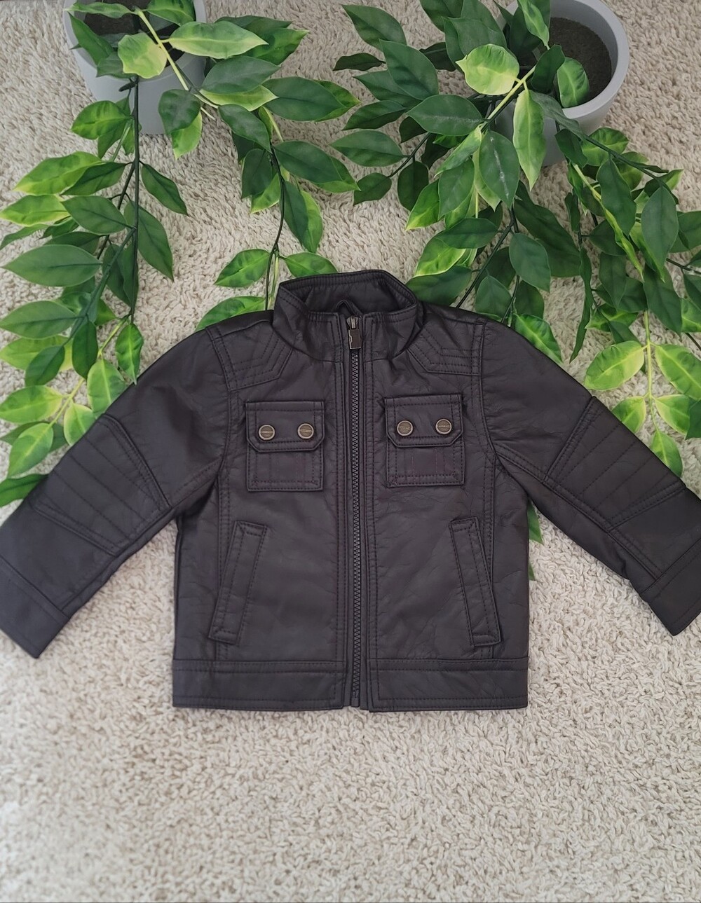 Baby Boy Faux Leather Jacket (12-18 Months)